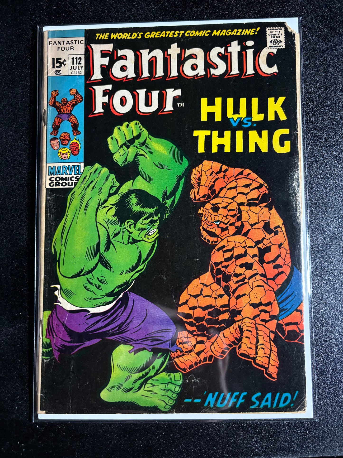 Fantastic Four #112 (1971) – Iconic Hulk vs. Thing Battle Cover – Bronze Age Marvel Key