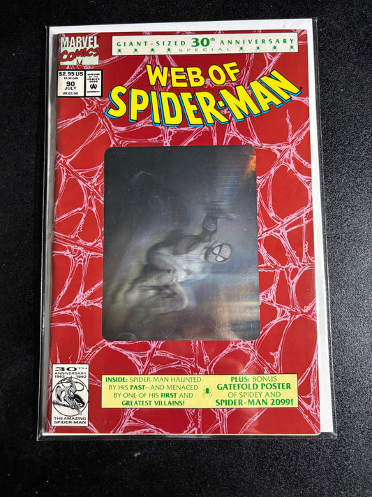 Web of Spider-Man #90 – Red Hologram Cover (July 1992) – Marvel Comics